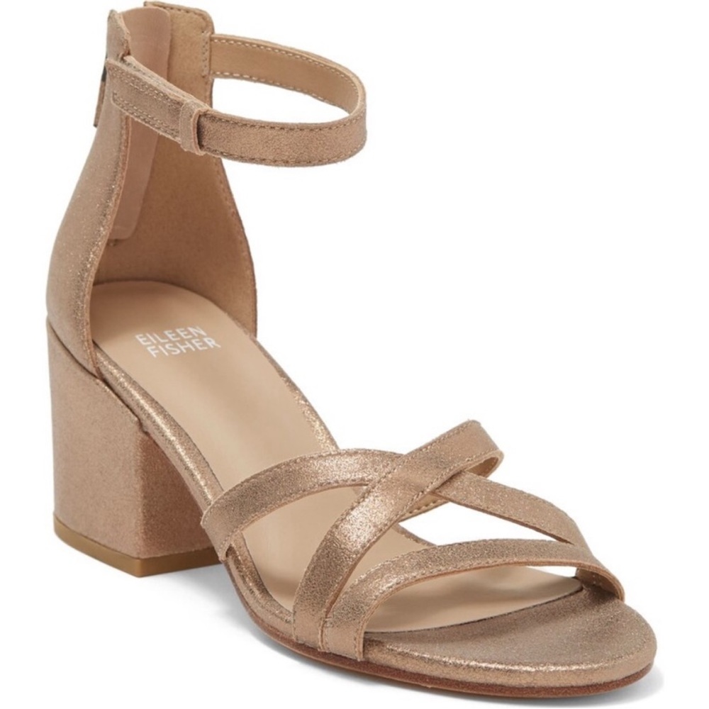 Eileen Fisher Metallic Jazzy Sandal Size 7.5 New